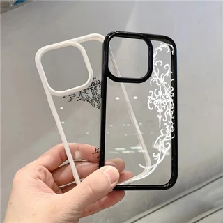 Gothic Cross Vine โปร่งใสเคสโทรศัพท์สําหรับ iPhone 17 16 15 Pro 14 13 11 12 Pro Max 16E X XR XS Max 7 8 Plus SE2 กันกระแทก