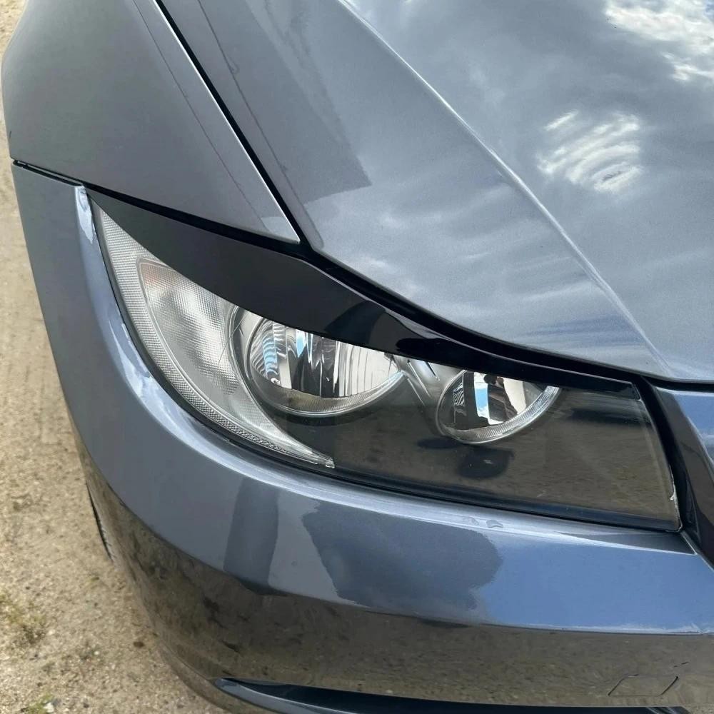 ABS Gloss สีดําไฟหน้าคิ้วเปลือกตาสําหรับ BMW 3 Series E90 E91 2005 2006 2007 2008 2009 2010 2011 ซีด