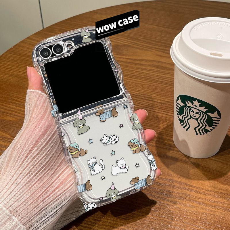 พร้อมส่งจากไทย !  เคสฟลิปใสแข็งแบบไม่มีมุมขอบ กันกระแทกดีเยี่ยม for Samsung Galaxy  Flip6 Flip5 Flip4  Flip3