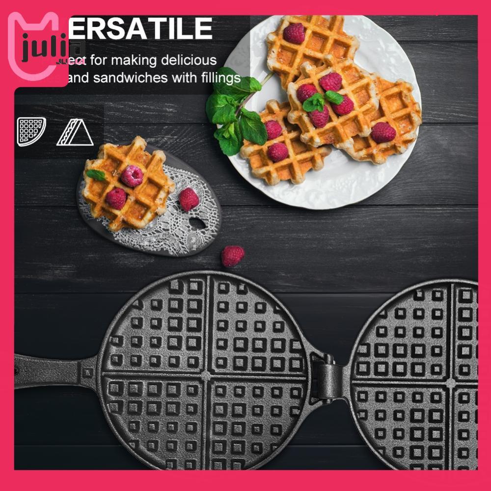 [Julia1.th] Iron Waffle Iron เครื่องทําเค้กวาฟเฟิลไม่ติดสําหรับเตาตั้งพื้นหรือย่าง