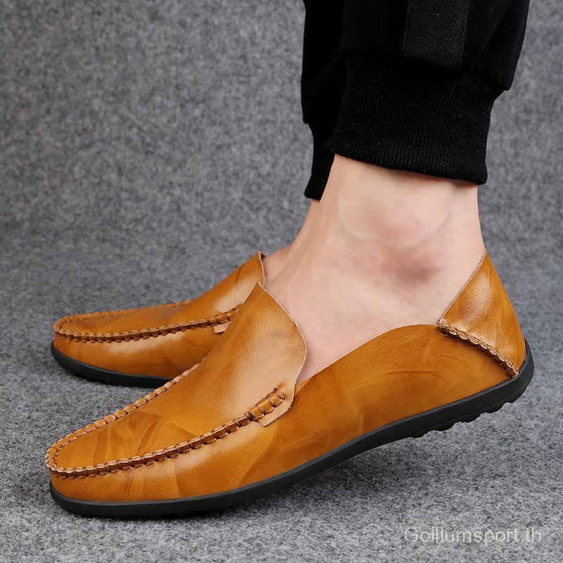 Ready Stock Mens Loafer Leather Boat Driving Shoes Slip On Men Loafer HNZK