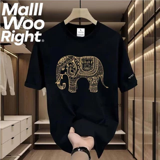 (จัดส่งตลอด 24 ชั่วโมง)Woo Right เสื้อยืดผู้ชาย คอกลม ลายช้าง พิมพ์ลาย ทรงหลวม 1 งานเกรดพรีเมียม งานเกรด A