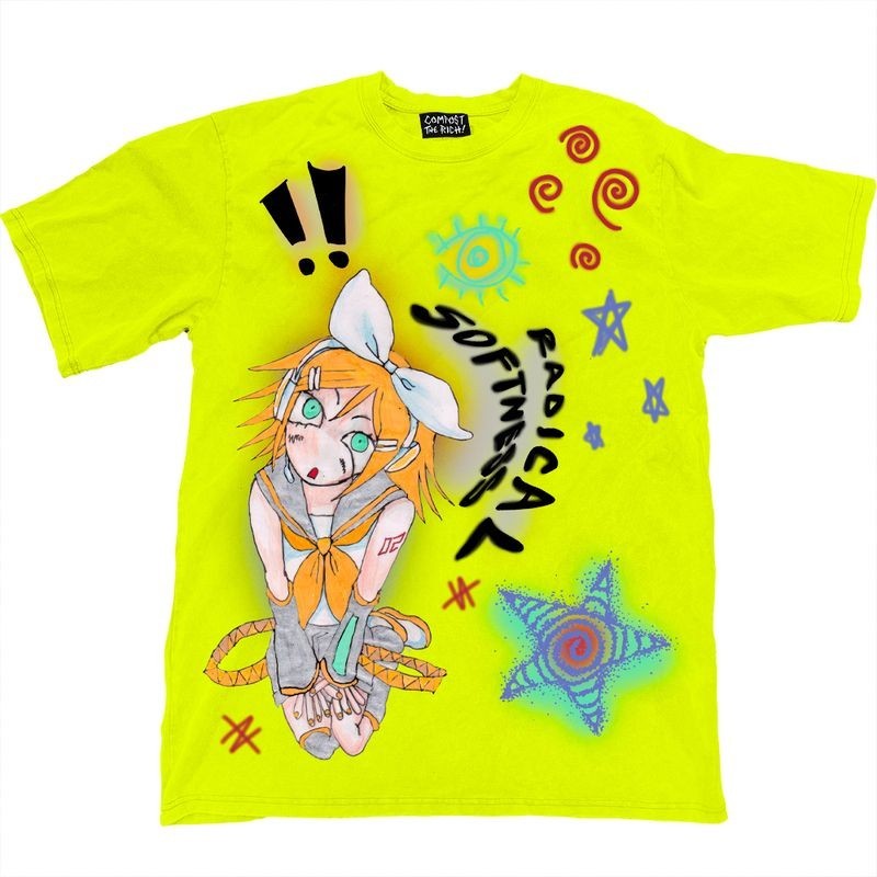 Graffiti Inkjet พิมพ์ Yandere Yandere Methionine เสื้อยืดแขนสั้น Cool Asian Culture tee ผู้ชายผู้หญิ