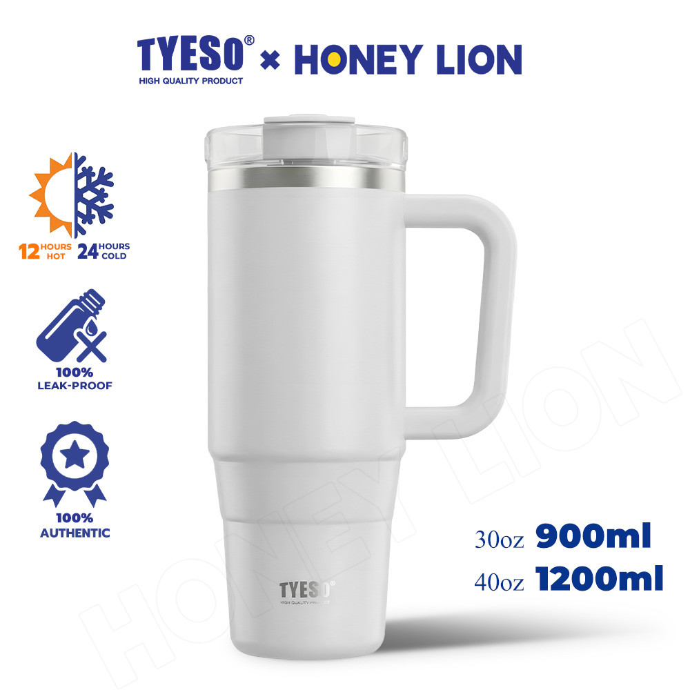 HoneyLion ขวดน้ําสําหรับเดินทางเหมาะกับที่วางแก้วในรถยนต์พร้อมที่จับแก้วน้ําฟางกันรั่ว 900 มล. 1200 