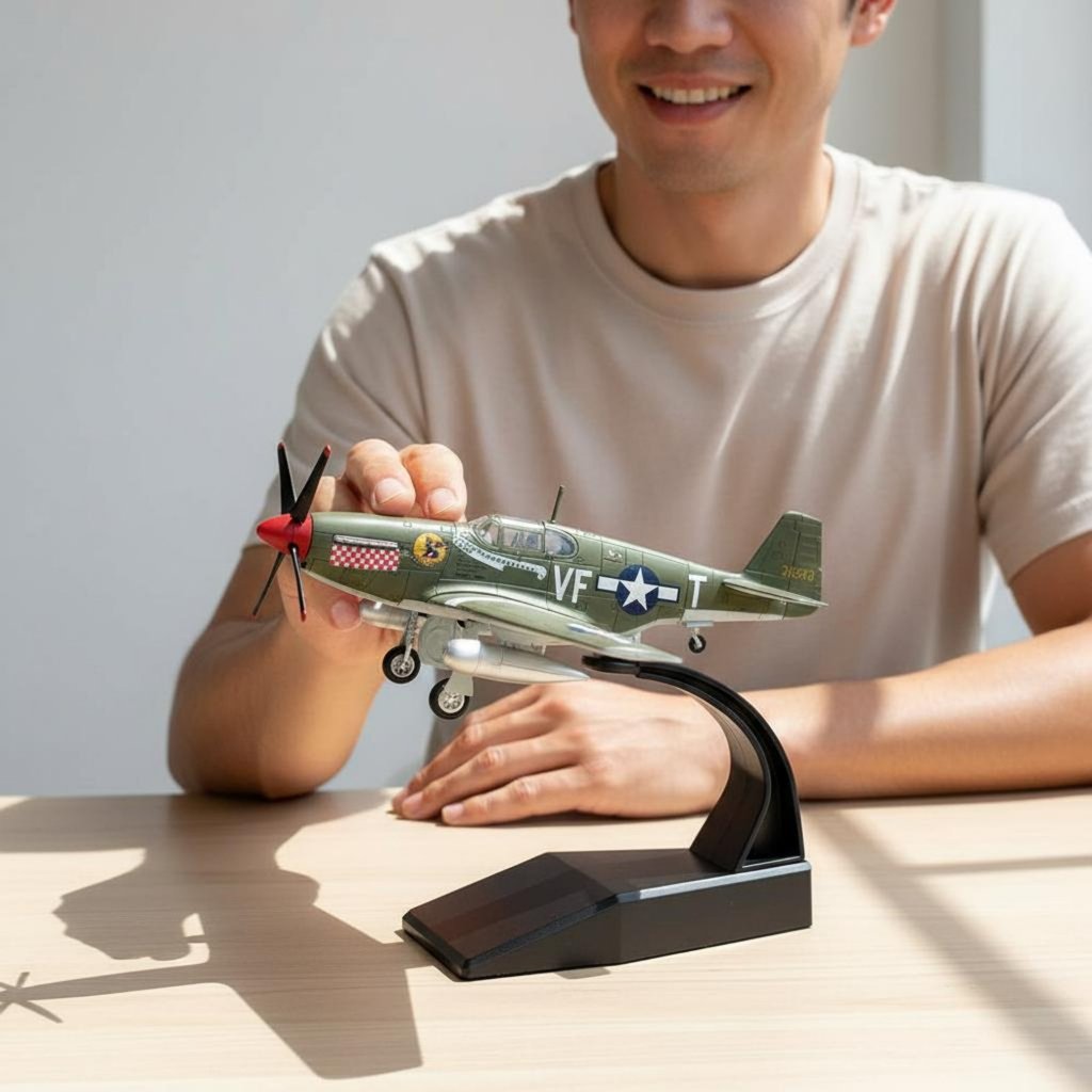 การก่อสร้างโลหะผสม 1/72 Scale P-51 Mustang รุ่นละเอียดสูง P-51 Mustang รุ่นเครื่องหมายแท้สําหรับนักส
