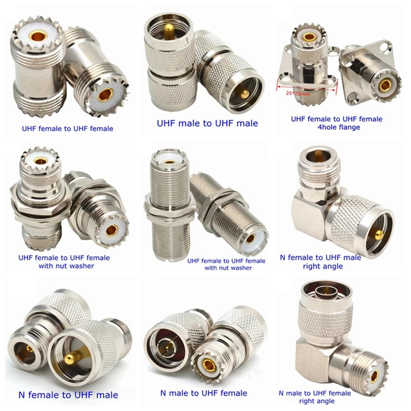 1 ชิ้น SO239 UHF PL259 ชายหญิง Mount Socket Connector SL16 UHF SO-239 PL-259 ประเภท NNC UHF อะแดปเตอ