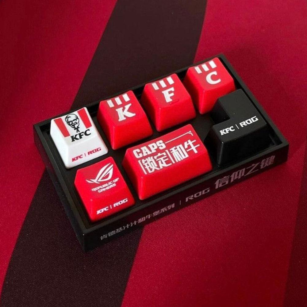 ปุ่มกดสําหรับเล่นเกม Rog รุ่นลิมิเต็ดอิดิชั่นใน Kfc สีแดง | Abs, Unique Collab Art, ของขวัญที่สมบูรณ์แบบสําหรับเกมเมอร์และ A9m5
