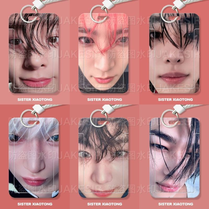 Enhypen Face Funny Student Slide Card Holder Meal Card Bus Card ID Protective Case 4.10 XUEW