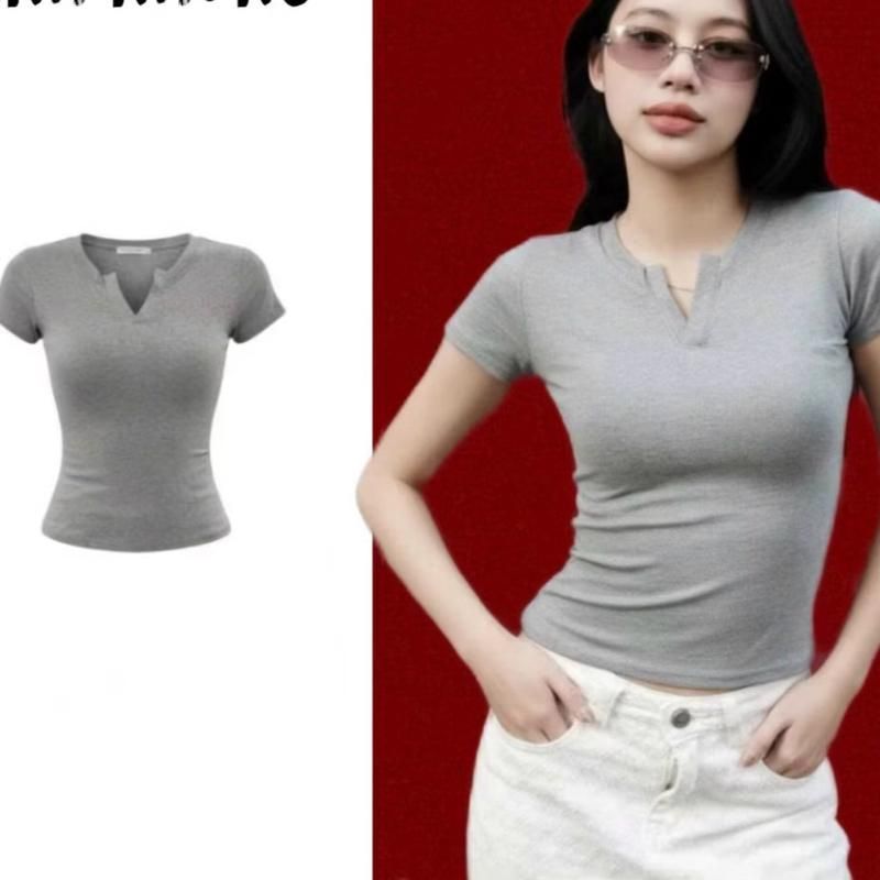 B02v เสื้อยืดผู้หญิงคอเต่าแขนสั้นขนาดกอดไม่เกิน 53KG