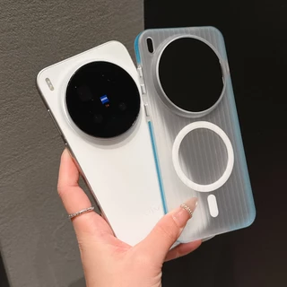 Sunyi Anti-Slip เคสโทรศัพท์แม่เหล็กสําหรับ VIVO X200 X300 S Pro Ultra Skin-Friendly Touch Anti-Fingerprint Anti-สีเหลืองโลหะด้านข้างปุ่ม