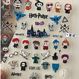 Little Red Book น่ารักนูนสติกเกอร์แต่งเล็บโทรศัพท์มือถือคู่มือสามมิติ diy Harry Potter กันน้ํากาวตกแต่ง