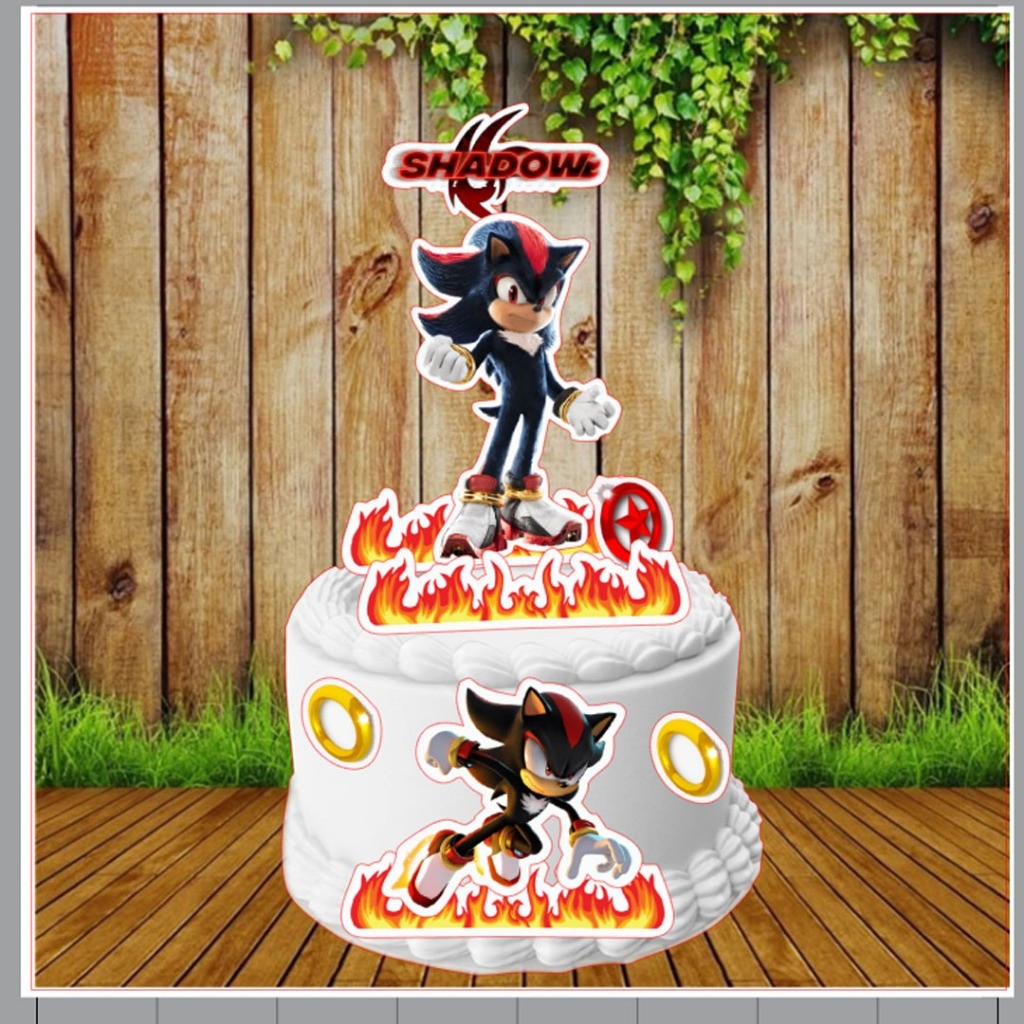 Shadow The Hedgehog Sonic เค้ก Topper 011