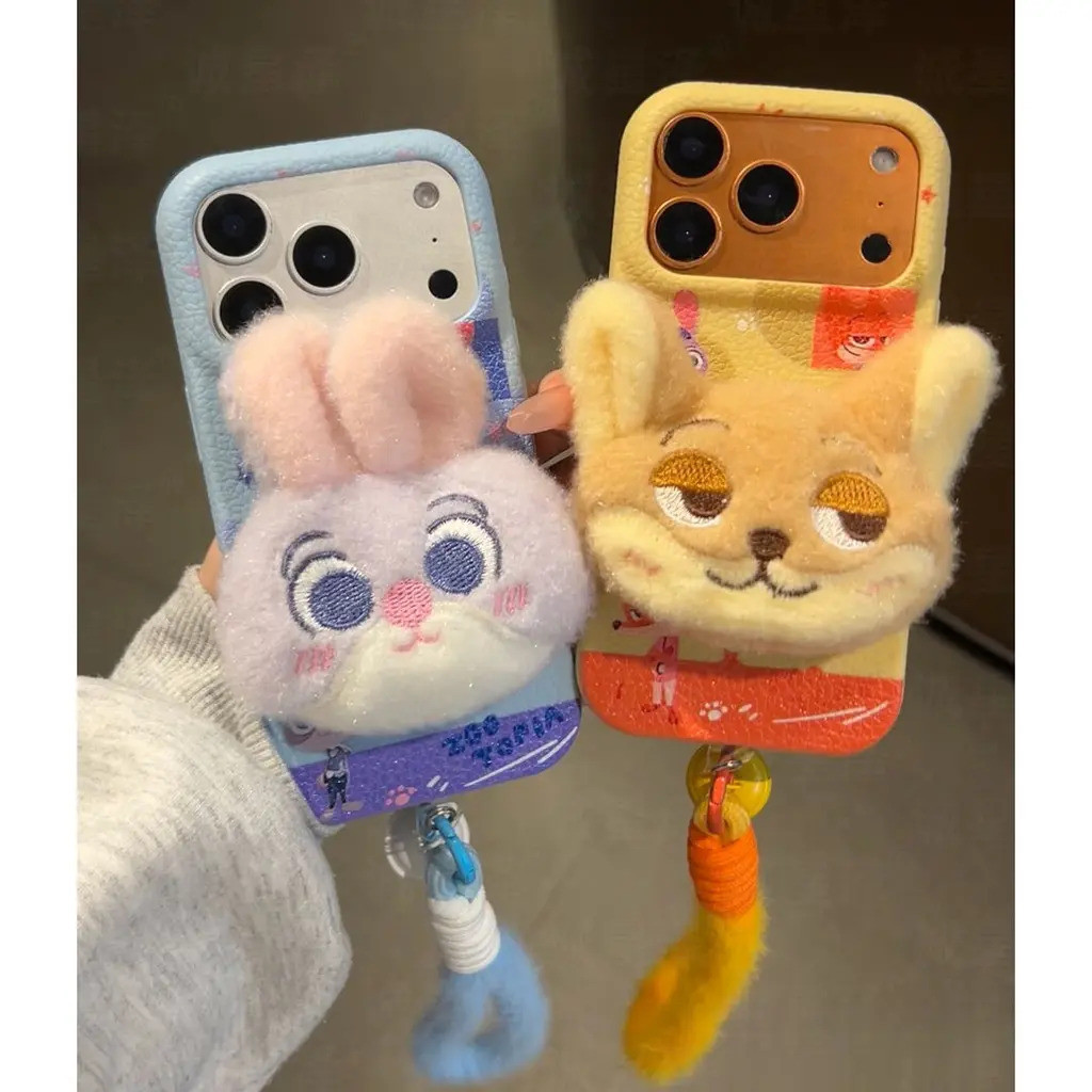 VS9Y 0.00 เคสโทรศัพท์ 3D หมีน่ารักและสุนัขจิ้งจอกนุ่มการ์ตูน 3D สําหรับ iPhone 17 Pro Max, 16 Pro, 1