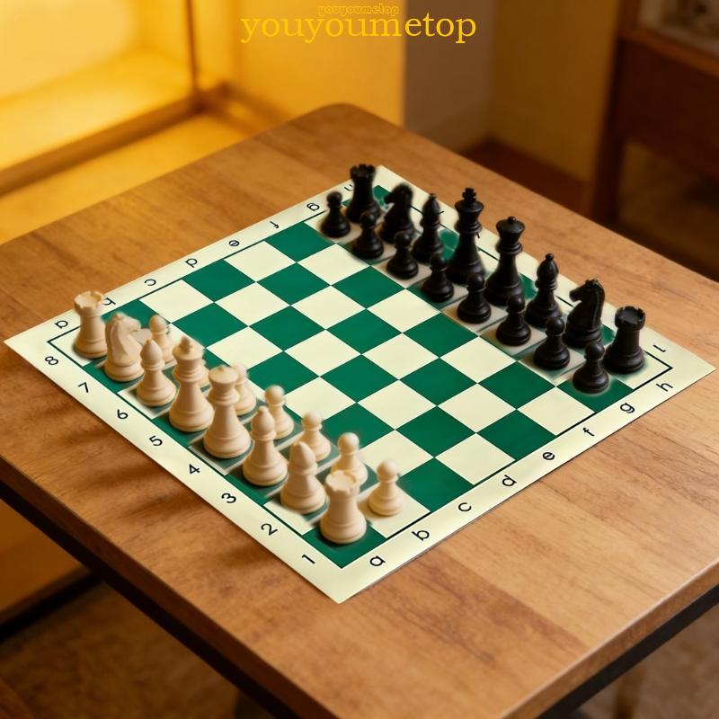 YOUYO Rolls up Tournament Chess Mat น้ําหนักเบา Nonslip กระดานหมากรุกนุ่มแบบพกพา Rollable Soft Rolla