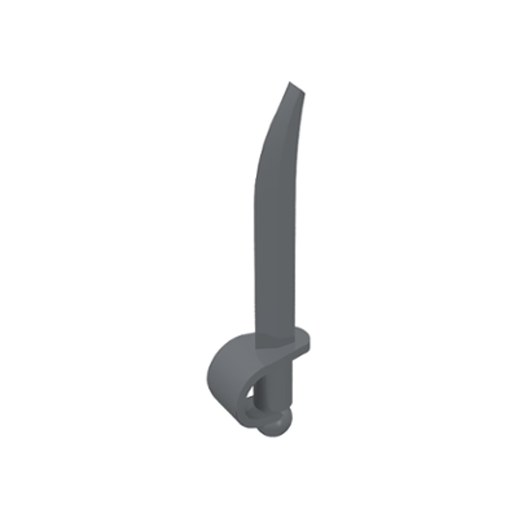 Brick2cube Part - Minifigure, Weapon Sword, Cutlass / Saber with Small Hilt - 2530
