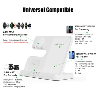 เครื่องชาร์จแบบไร้สายสำหรับ Samsung Galaxy S26 S25 S24 S23 S22 อัลตร้า 30W แท่นชาร์จอย่างรวดเร็วสำหรับ Watch8 7 6 5 4 ผู