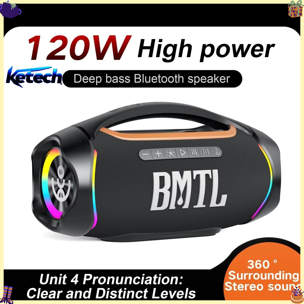 2026 XDOBO BMTL BOOM II 120W ลําโพงปาร์ตี้แบบพกพาไร้สายพร้อมไฟ RGB เสียงเบสที่ทรงพลังกลางแจ้ง Boombo