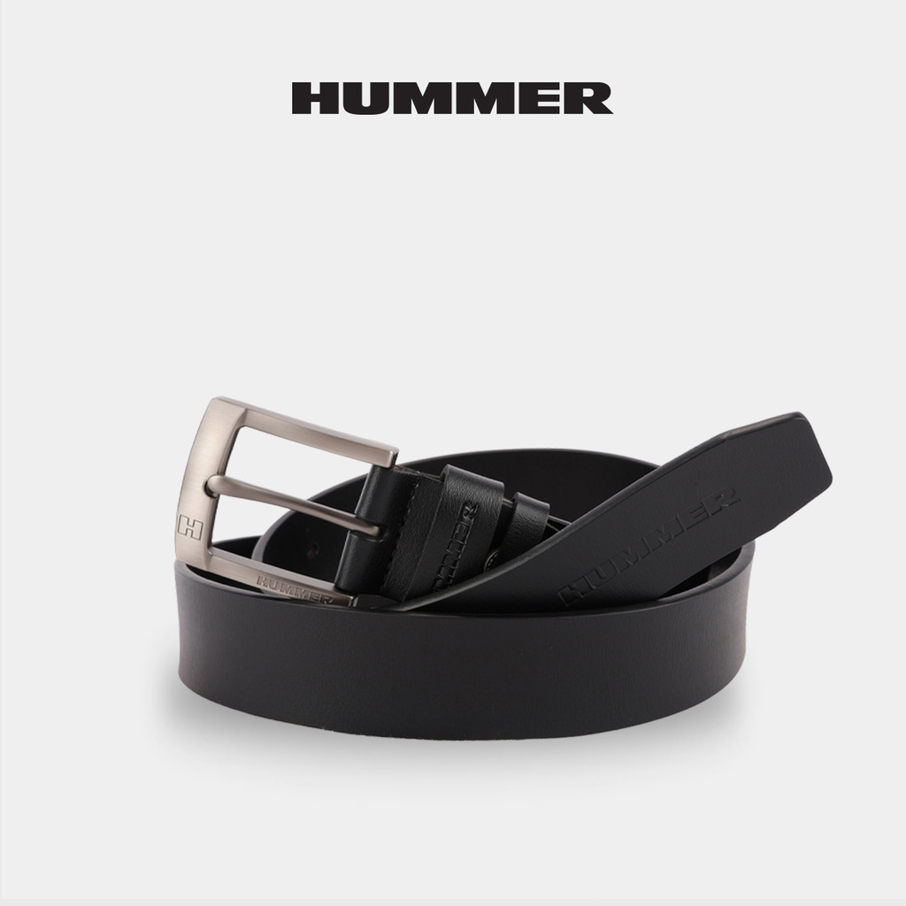 Hummer Men Leather Tongue Buckle Belt / Hummer Mens Leather Belt