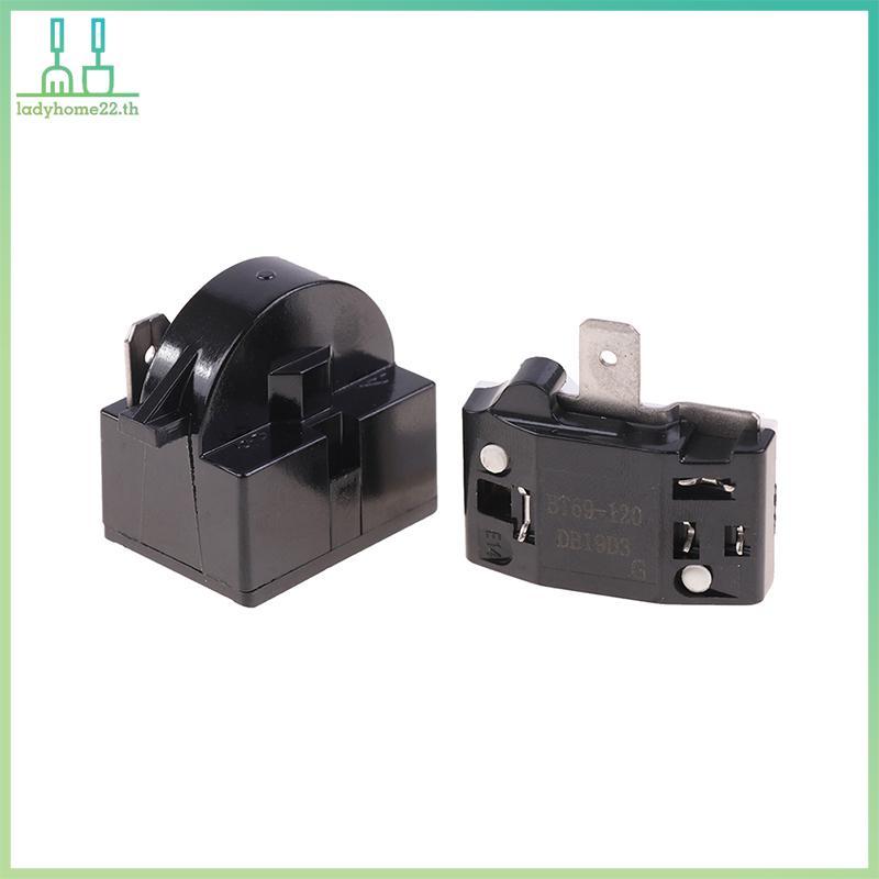 DOOULADY 2PCS QP2-4.7 PTC Starter Relay 1 Pin ตู้เย็น Starter Relay และ 6750C-0005P ตู้เย็น Overload