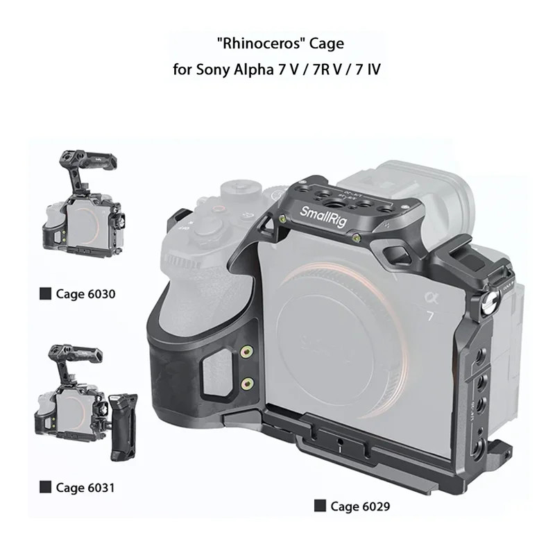 SmallRig 6029 A7 V / A7RV "แรด" กรงสําหรับ Sony Alpha 7V / 7R V / 7 IV W 1/4"-20 เกลียวรองเท้าเย็นสํ