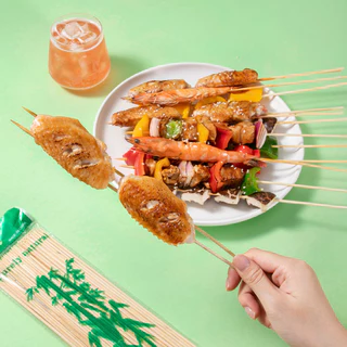DAILY ราคาถูก 6/8/10/12นิ้ว เสียบบาร์บีคิว ไม้เสียบลูกชิ้น ไม้เสียบอาหาร ไม้เสียบหมูปิ้ง 1 แพ็ค 90 ชิ้น