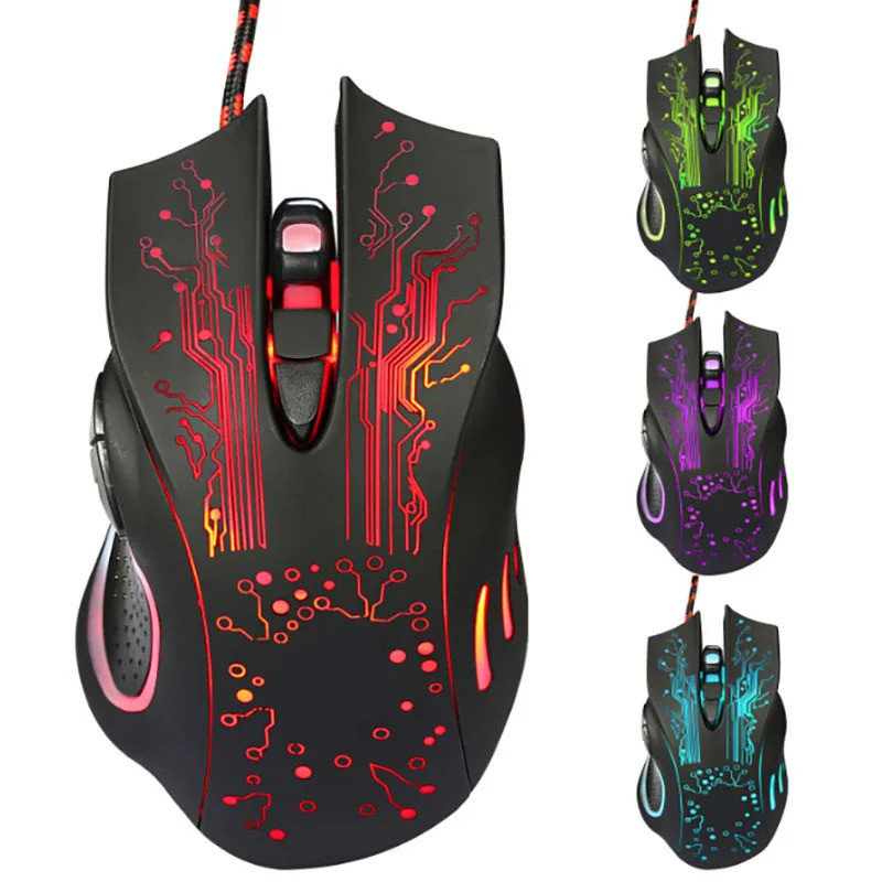 X9 3200DPI E-Sports เมาส์สําหรับเล่นเกมแบบมีสาย LED Optical 6D Mute USB สําหรับ PC คอมพิวเตอร์แล็ปท็