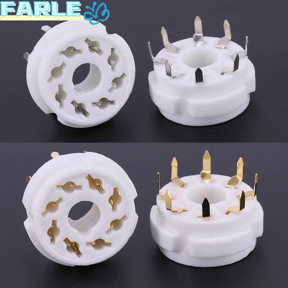 FARL 1 ชิ้นเซรามิคหลอดซ็อกเก็ต, GZC8-Y GZC8-Y-2 DIY ฐานวาล์ว, 8Pin K8A ดีบุก-Plated Octal PCB Mount 