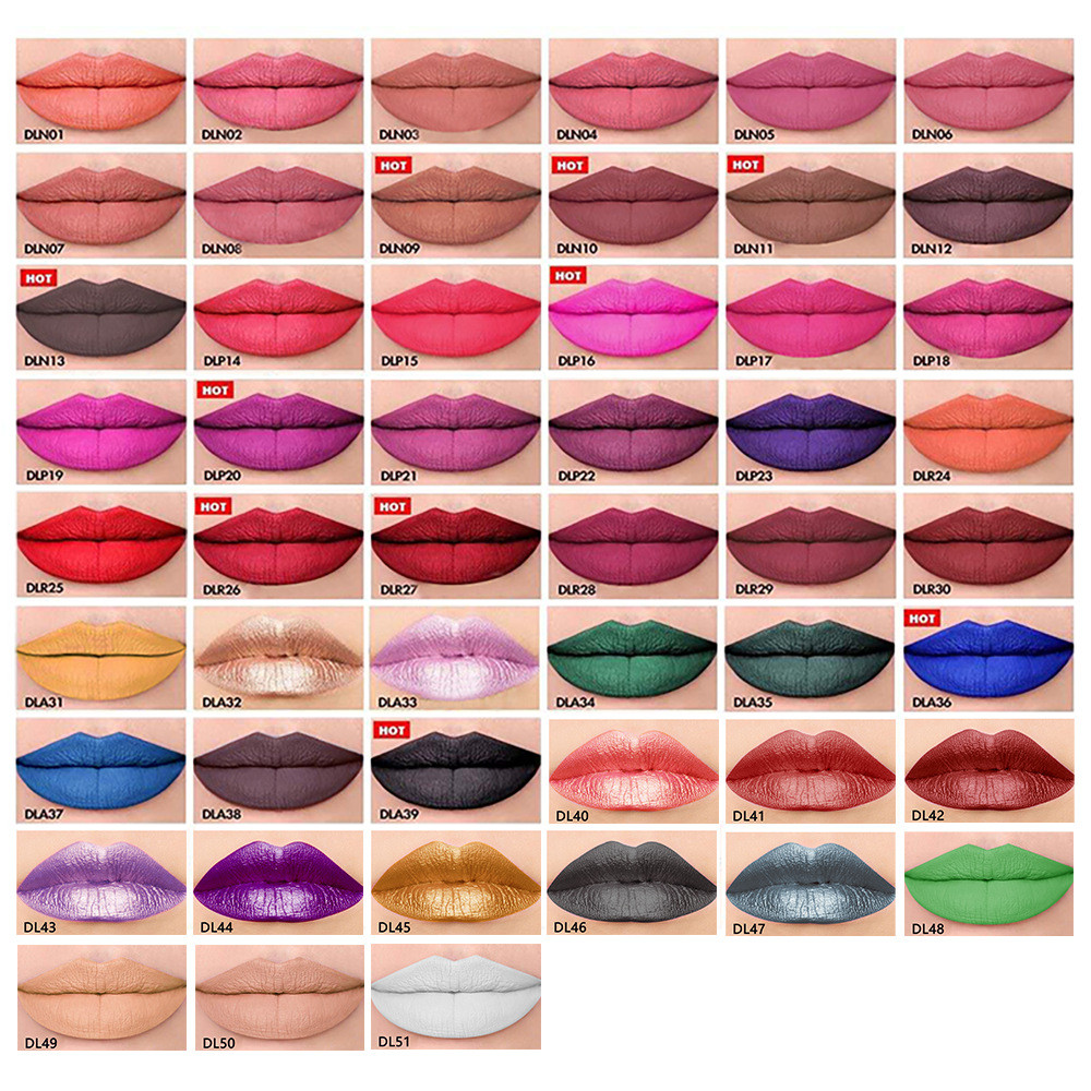 Matte Non-Stick Cup Lip Gloss Moisturizing Lasting ลิปสติก Liquid DIY พร้อมสต็อก Neutral Non-logo ลิ