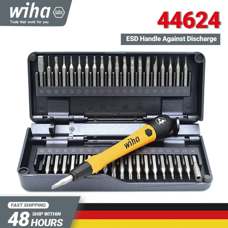Wiha 44624 ชุดไมโครบิต 40-in-1 | ดอกไขควงแม่เหล็ก ESD Extension Rod & Z6901C4 Safe Storage