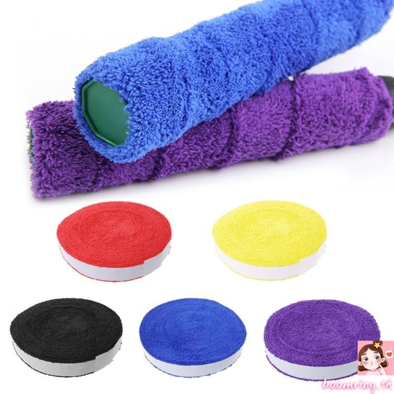 Boom 1 Reel 10m แบดมินตันเทนนิส Overgrips ไม้แบดมินตัน Overgrips ผ้าขนหนูกาว Grip 5 สีอุปกรณ์เสริม