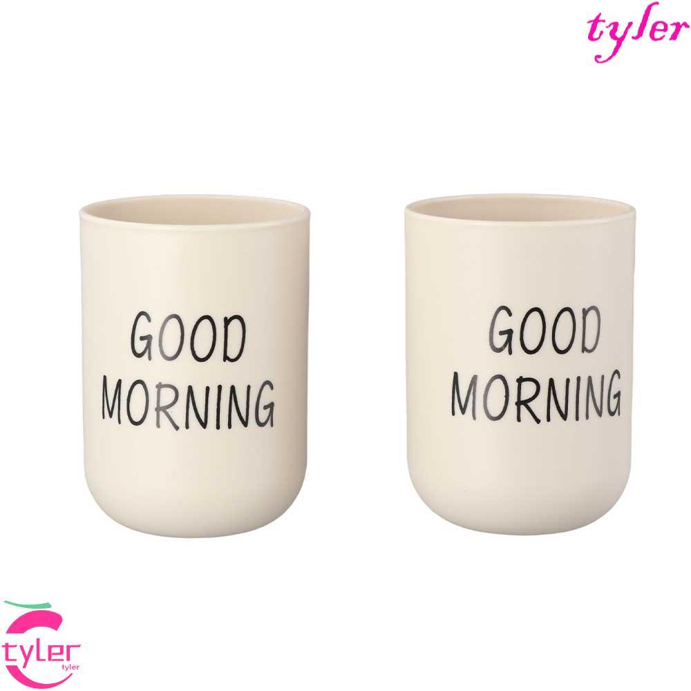TYLER Good Morning Cup Travel Healthy Nordic สไตล์ผู้ถือแปรงสีฟันจัดเก็บถ้วยดื่ม Drinkware ถ้วยชา C0