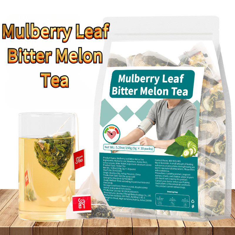 ชามะระใบหม่อน Hawthorn Kudzu Root Lotus Leaf ชาดอกไม้ผสมถุงชาเพื่อสุขภาพ