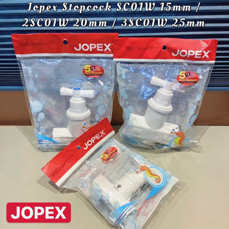 Jopex PVC JP Stopcock SC01W 15mm / Jopex PVC JP Stopcock 2SC01W 20mm / Jopex PVC JP Stopcock 3SC01W 
