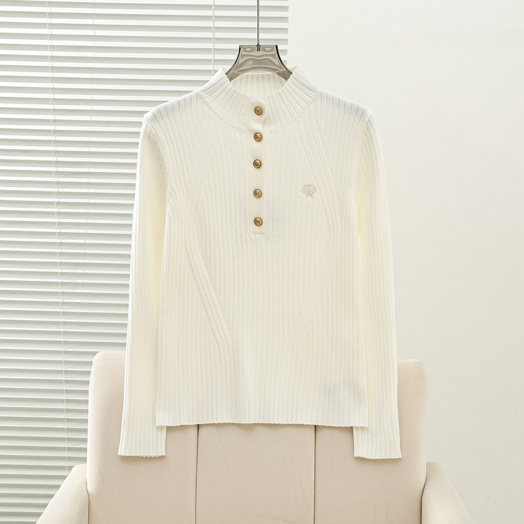 2025 เสื้อผ้าผู้หญิง Preppy สไตล์นุ่มสบาย Slim-fit เสื้อกันหนาวกลางคอ TTKW258TW2ALYAJIE2512.18 NTX5