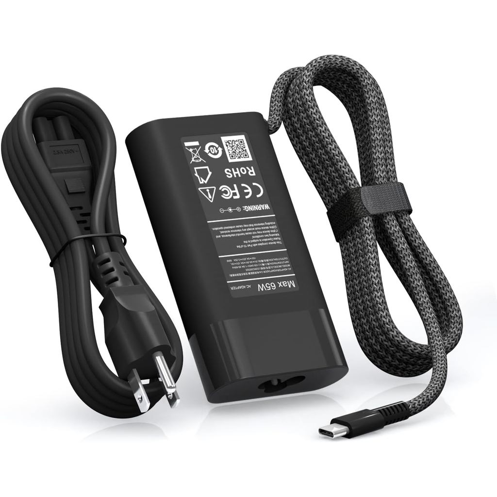 ใหม่ 65W USB C Slim เข้ากันได้กับ HP Laptop Charger Spectre x360, Envy, Chromebook, Elitebook x360, 