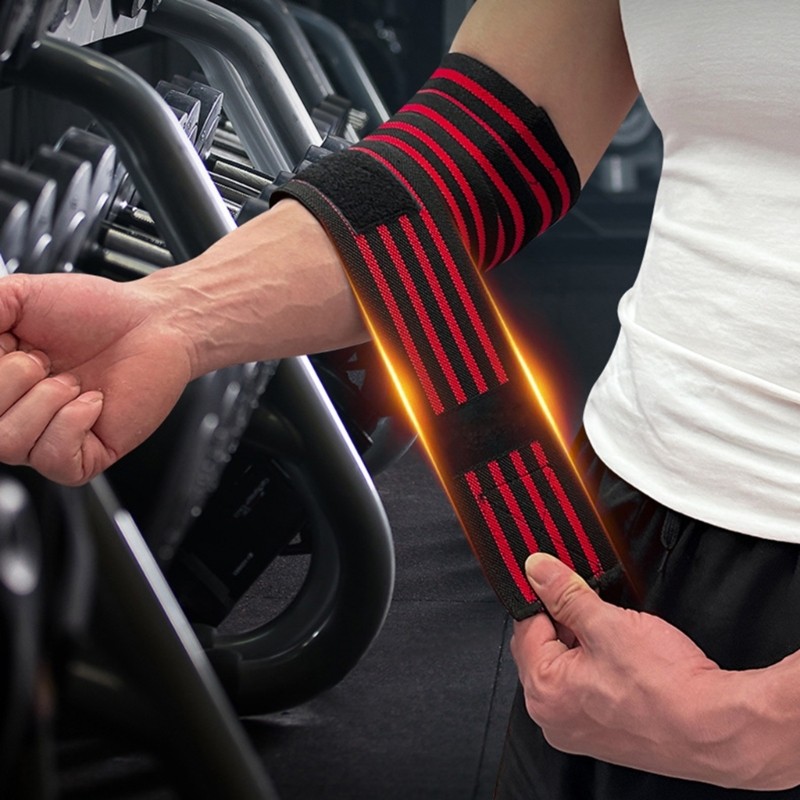 TO Elastic Elbow Brace Breathable Adjustable Arm Elbow Wrap สําหรับยกน้ําหนัก