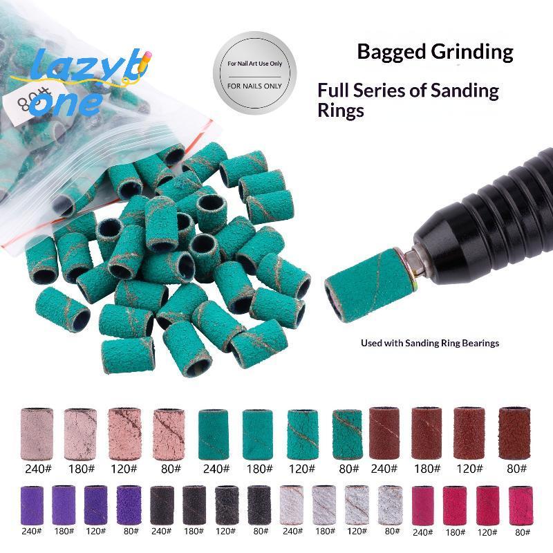 LZ-t] 100 ชิ้นแหวนขัดเล็บสําหรับเครื่องทําเล็บไฟฟ้ากําจัดขนยาทาเล็บ [ใหม่]