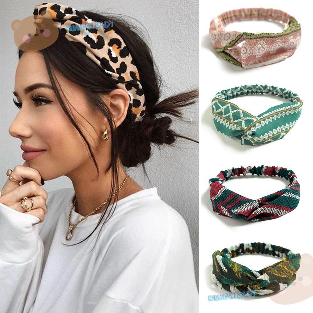 CHAMPSTEADY Bohemian Hairbands Fashion Turban Cross Knot Girls Hairbands