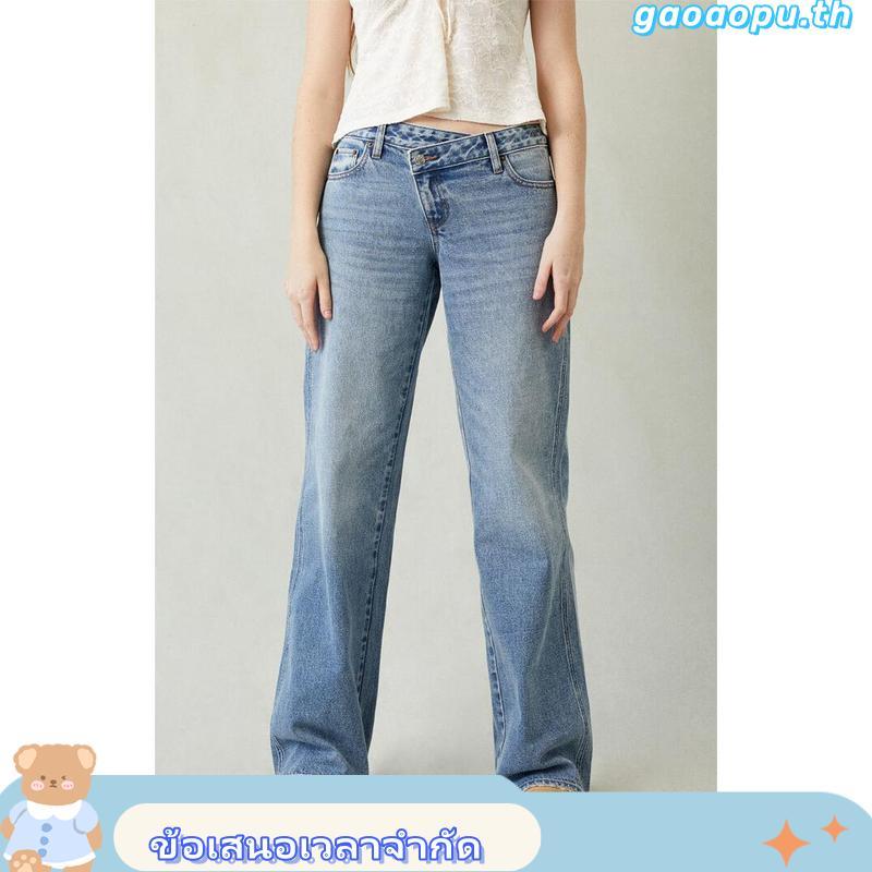 Mc jeans กางเกงยีนส์ผู้หญิง ขากว้าง ทรงไวด์เลค (Wide Leg) สียีนส์ฟอกอ่อน MFWZ223