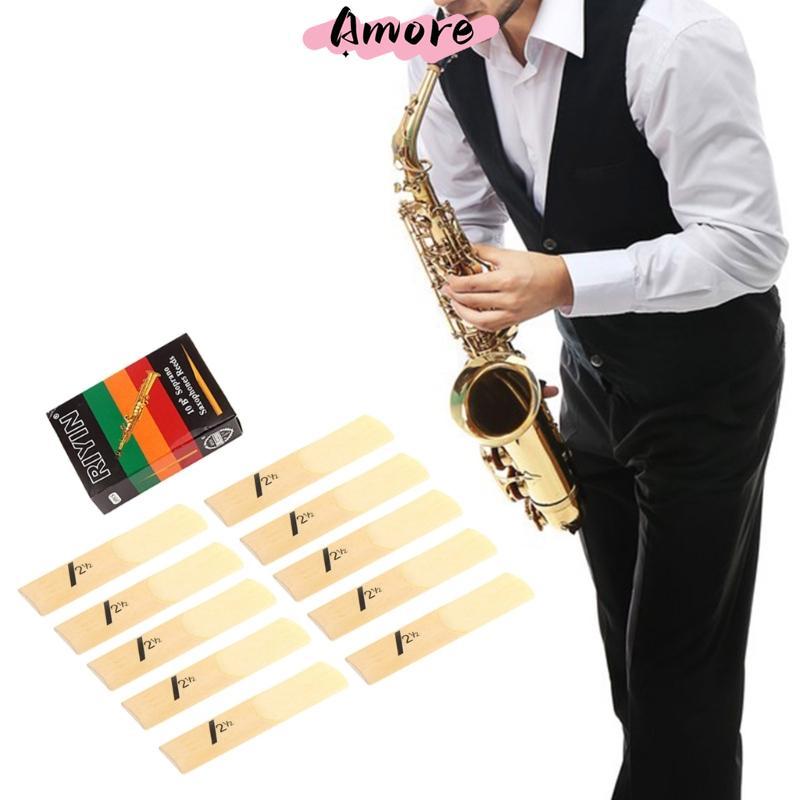 Amore 10pcs แซ็กโซโฟน Reed ชุด Strength 1 5 2 0 2 5 3 0 3 5 4 0 สําหรับ Soprano Sax Reed Woodwind อุ