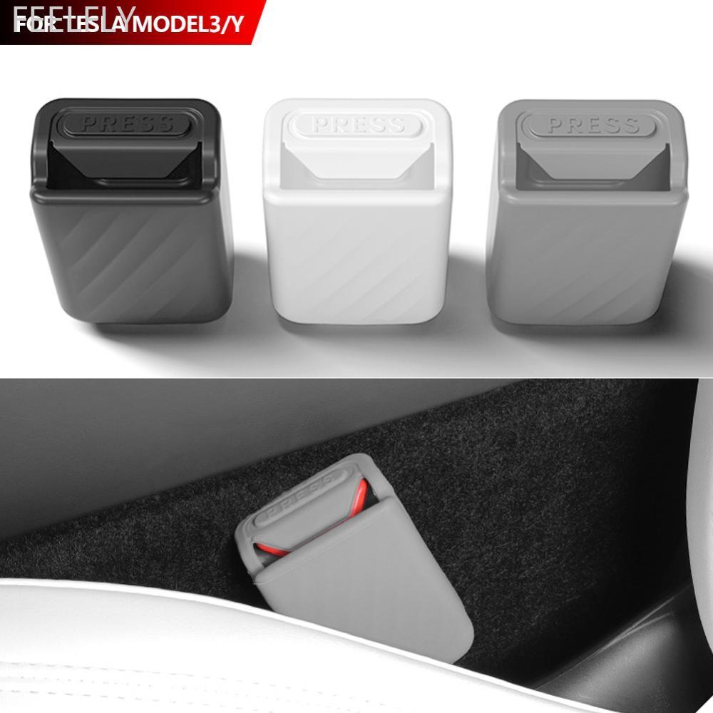 FEELFLY ซิลิโคนฐานที่นั่งรถเข็มขัดนิรภัยหัวเข็มขัดป้องกันสําหรับ 2025 Tesla รุ่น 3 Y/YL อุปกรณ์เสริม