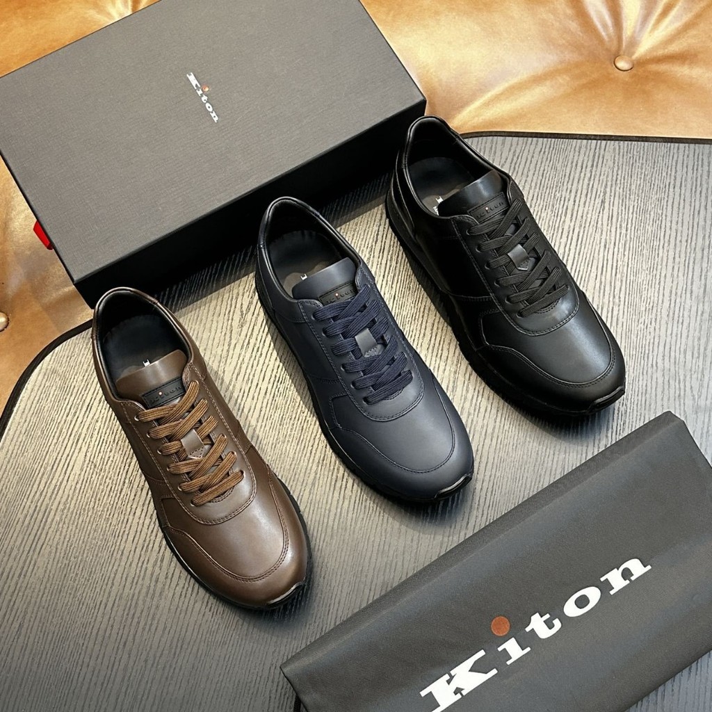 2CYO Kito* 2025Men's Shoes Sports Shoes Cowhide Casual All-match plaid Breathable Shoes