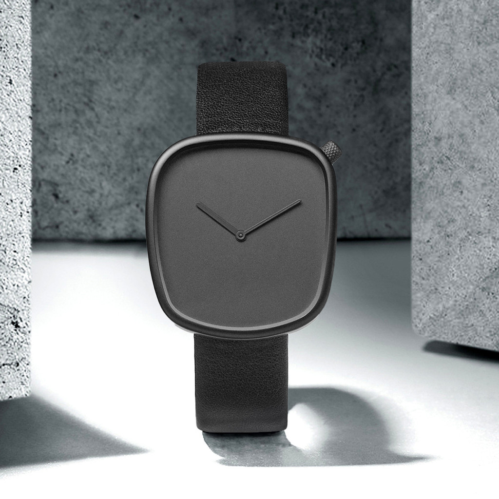 TOMI TOMI Pebble นาฬิกาควอตซ์แฟชั่นผู้ชายผู้หญิงเข็มขัดนาฬิกา Simple Square Watch