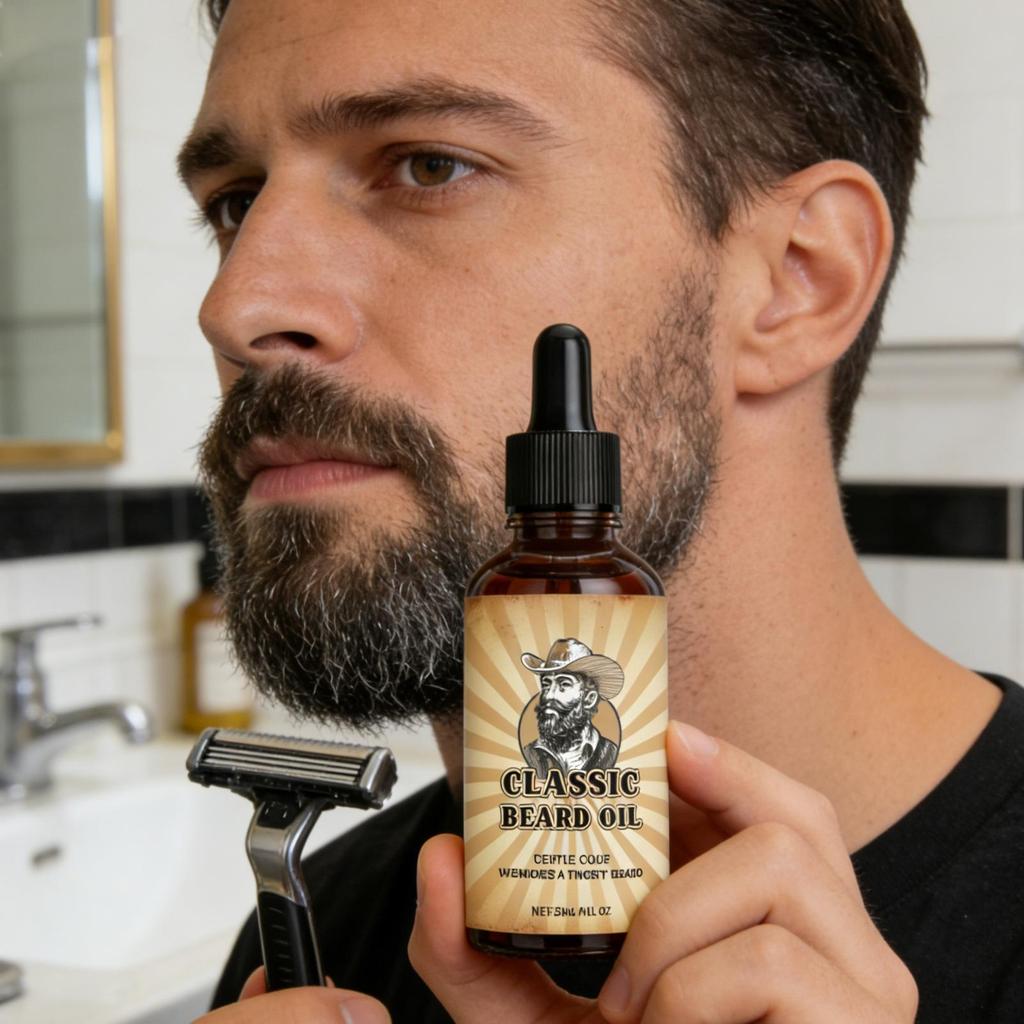 Men Beard Oil จัดแต่งทรงผม Conditioning Beard Care Oil Quick Absorption Conditioner Beard Softener h