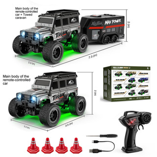 1:64 MINI RC รถปีนเขา Hummer Land Rover รุ่น Trailer Full Sc…