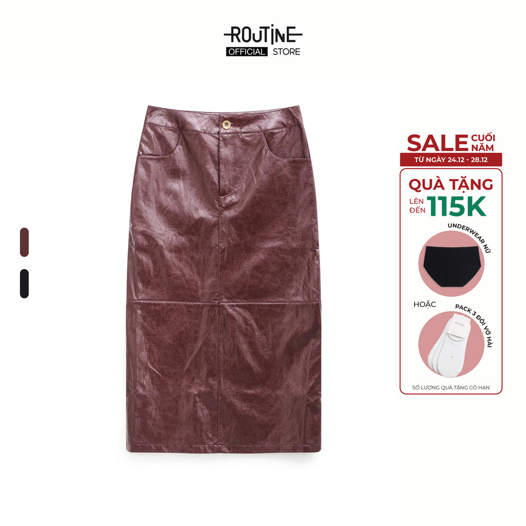 กระโปรงทรงตรง Pu Form สําหรับผู้หญิง - Routine 10F25SKIW002
