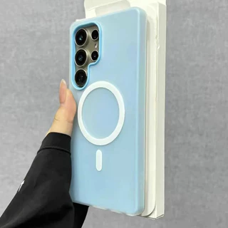 หรูหราสีลูกกวาด 2 IN 1 สําหรับเคสแม่เหล็กสําหรับ Samsung Galaxy S26 S25 S24 FE S23 Plus S22 Ultra Matte Cover