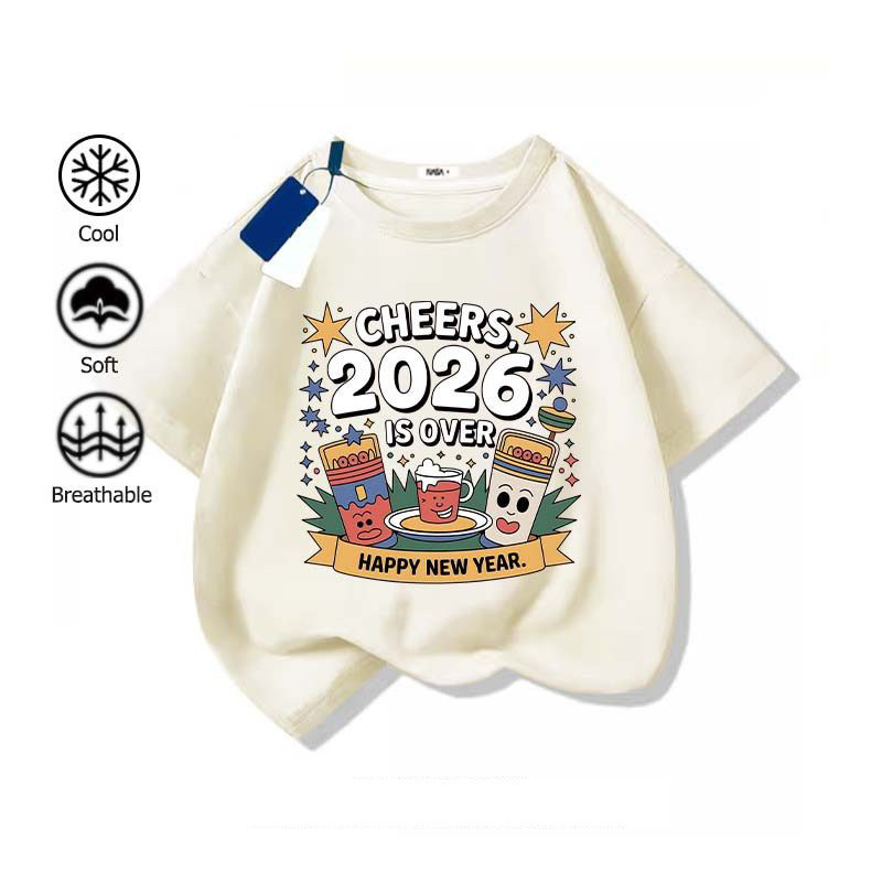 PlayTee เสื้อยืด cotton คอกลม โคตรนุ่ม แขนสั้น เสื้อแฟชั่น t shirt 'CHEERS IS OVER' ไม่ต้องรีด อายุ 