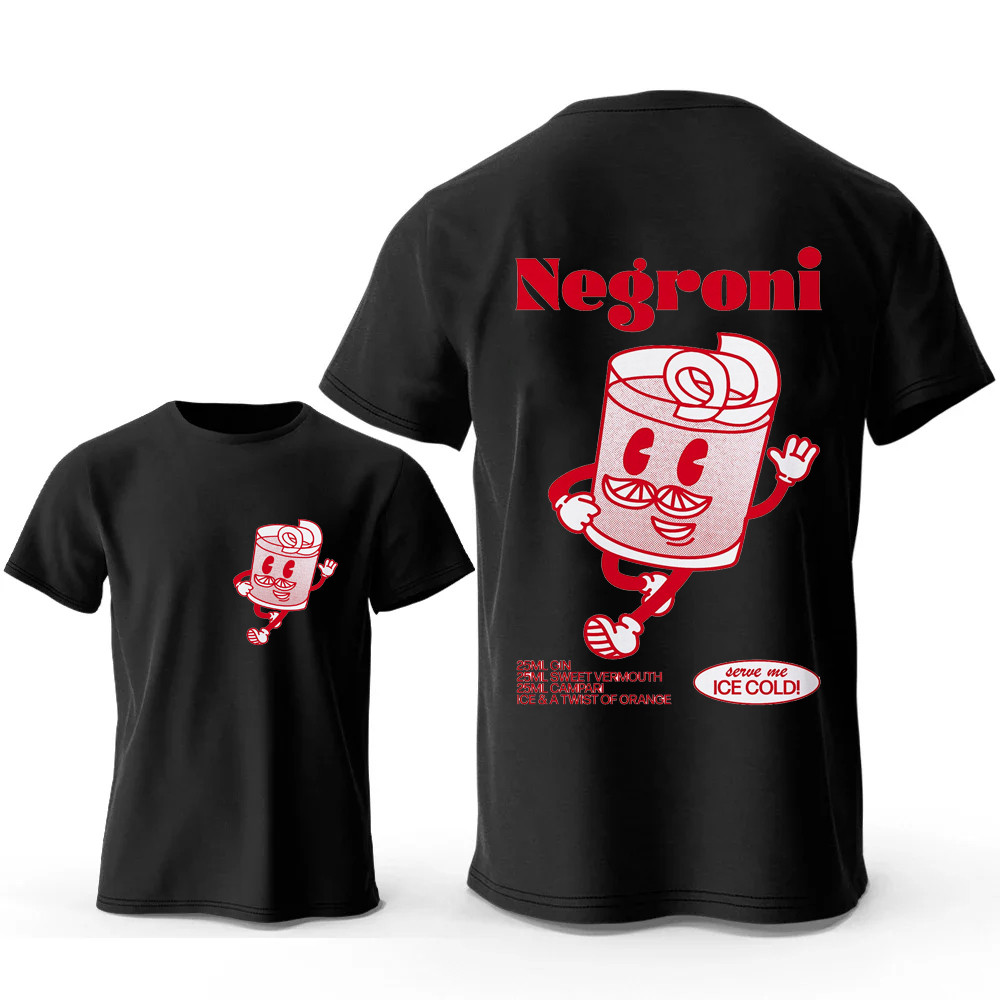 Negroni Cocktail Drink Funny Graphic Tshirts  Unisex Harajuku Cartoon Y2k T Shirt Fashion Trend T-sh