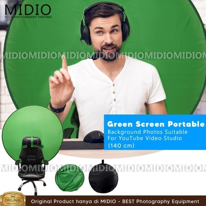 ร้านฟาซาน | หน้าจอสีเขียวพับแบบพกพา 140 ซม. – ChromoKey Zoom OBS Live Streaming Gaming Chair Camera